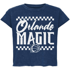 Orlando Magic Sportiqe Unisex Rock & Roll Collection Gwen Premium Mineral Wash Cropped T-Shirt Blue - NBA