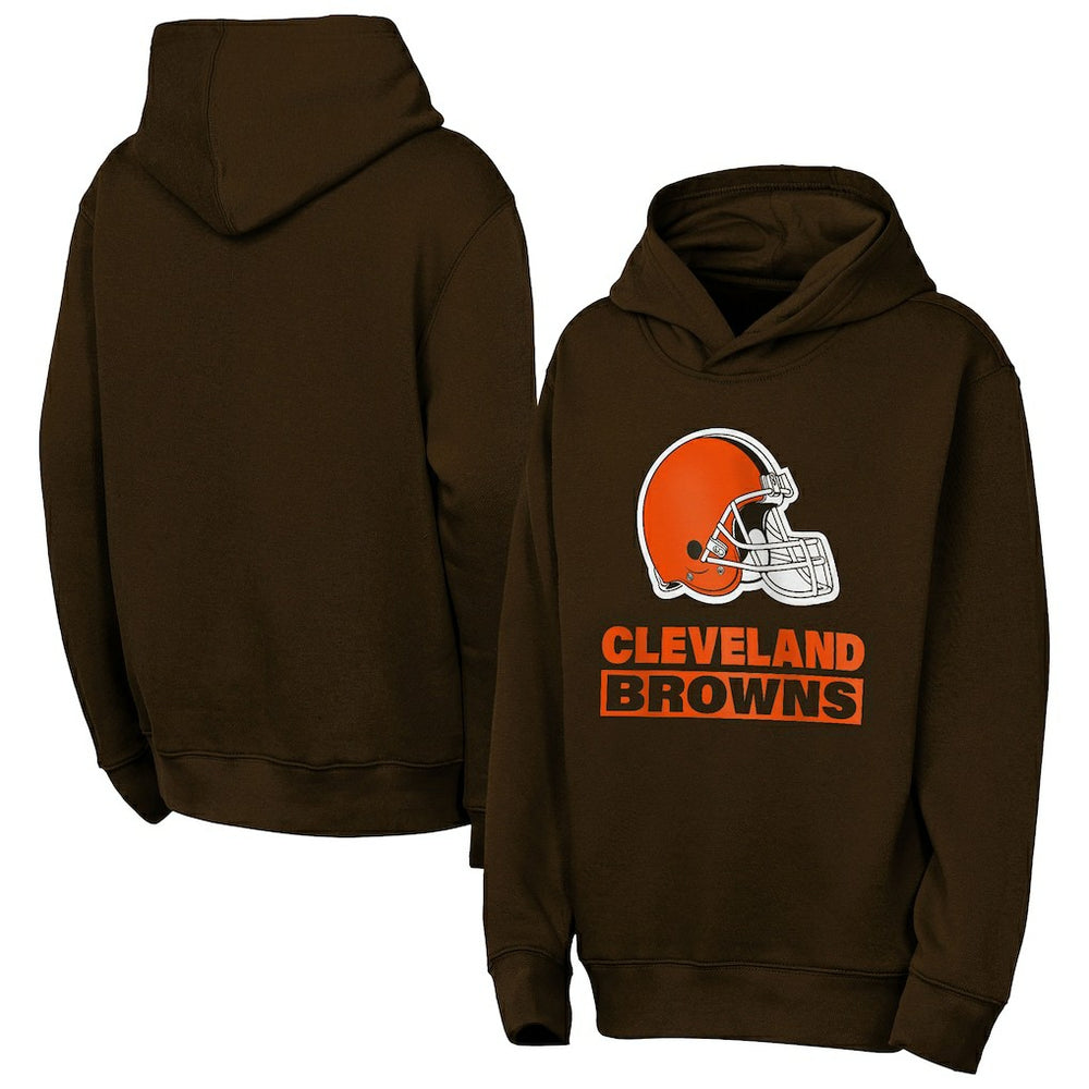 Cleveland Browns Outerstuff Youth Back to Basics Hoodie Brown | NFL