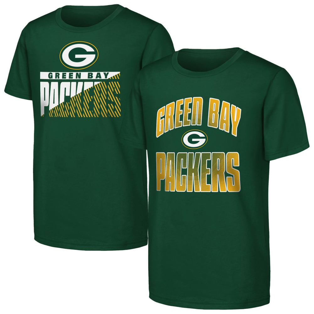 Green Bay Packers Outerstuff Youth Never Quit 2-Pack T-Shirt Set Green | NFL
