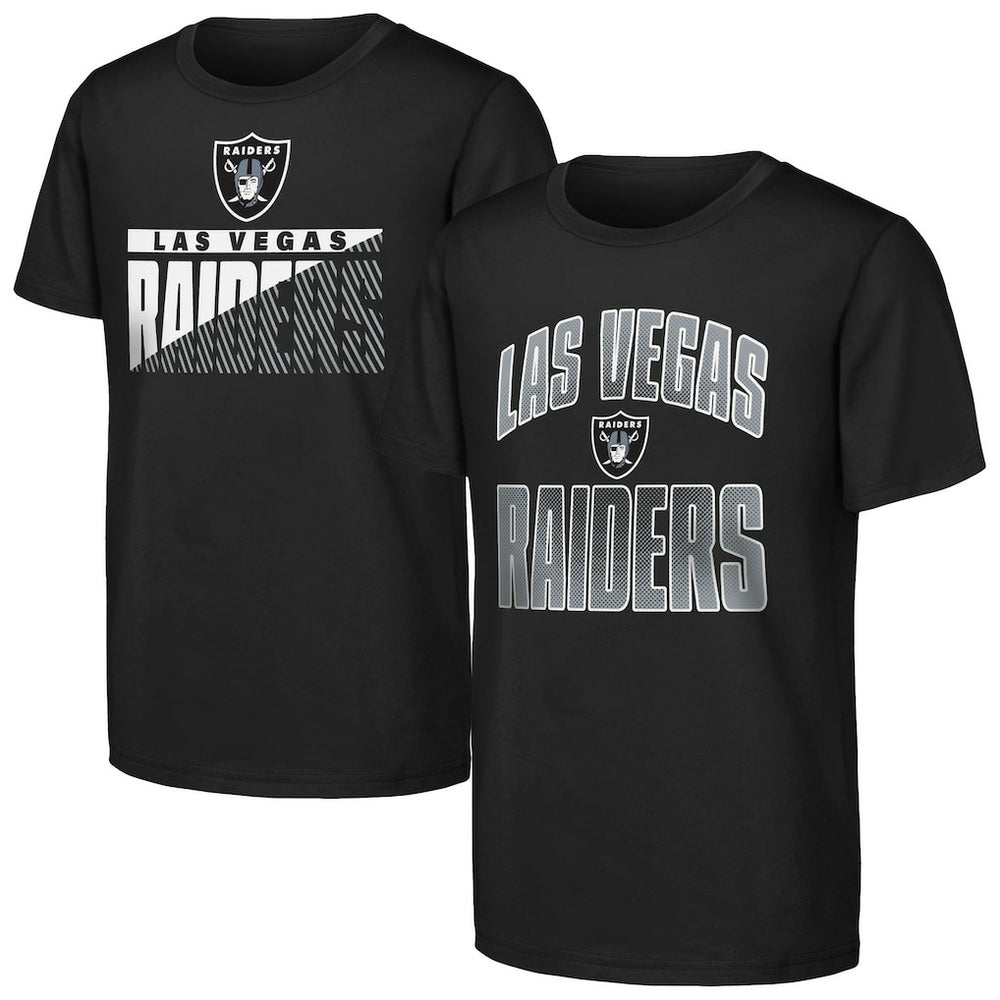 Las Vegas Raiders Outerstuff Youth Never Quit 2-Pack T-Shirt Set Black | NFL