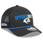Los Angeles Rams New Era 2025 Inspire Change 9FORTY M-Crown Adjustable Hat Black | NFL