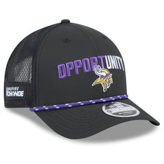 Minnesota Vikings New Era 2025 Inspire Change 9FORTY M-Crown Adjustable Hat Black | NFL