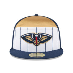 New Orleans Pelicans 2025 NBA Tip Off Split Panel 59FIFTY Fitted Hat White/Navy - NBA