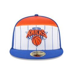 New York Knicks 2025 NBA Tip Off Split Panel 59FIFTY Fitted Hat White/Blue - NBA