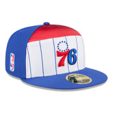 Philadelphia 76ers 2025 NBA Tip Off Split Panel 59FIFTY Fitted Hat White/Royal - NBA