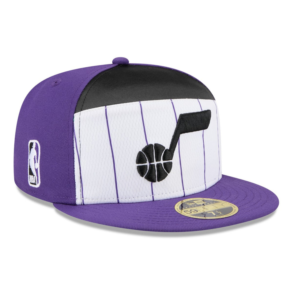 Utah Jazz 2025 NBA Tip Off Split Panel 59FIFTY Fitted Hat White/Purple - NBA