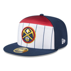 Denver Nuggets 2025 NBA Tip Off Split Panel 59FIFTY Fitted Hat White/Navy - NBA