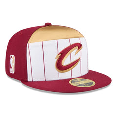 Cleveland Cavaliers 2025 NBA Tip Off Split Panel 59FIFTY Fitted Hat White/Wine - NBA