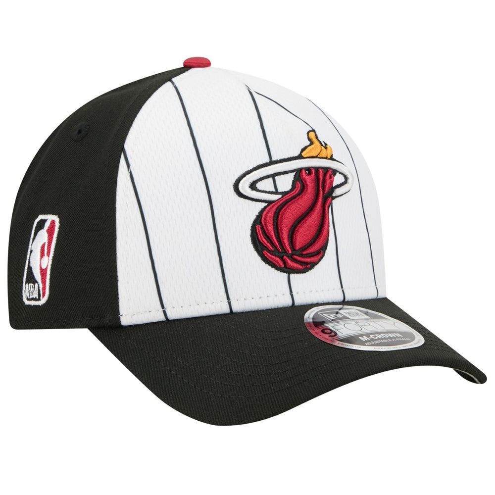 Miami Heat 2025 NBA Tip Off M-Crown A-Frame 9FORTY Adjustable Hat White/Black - NBA