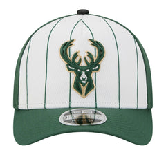 Milwaukee Bucks 2025 NBA Tip Off M-Crown A-Frame 9FORTY Adjustable Hat White/Hunter Green - NBA
