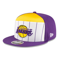 Los Angeles Lakers 2025 NBA Tip Off Split Panel 9FIFTY Snapback Hat White/Purple - NBA