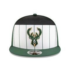 Milwaukee Bucks 2025 NBA Tip Off Split Panel 9FIFTY Snapback Hat White/Hunter Green - NBA