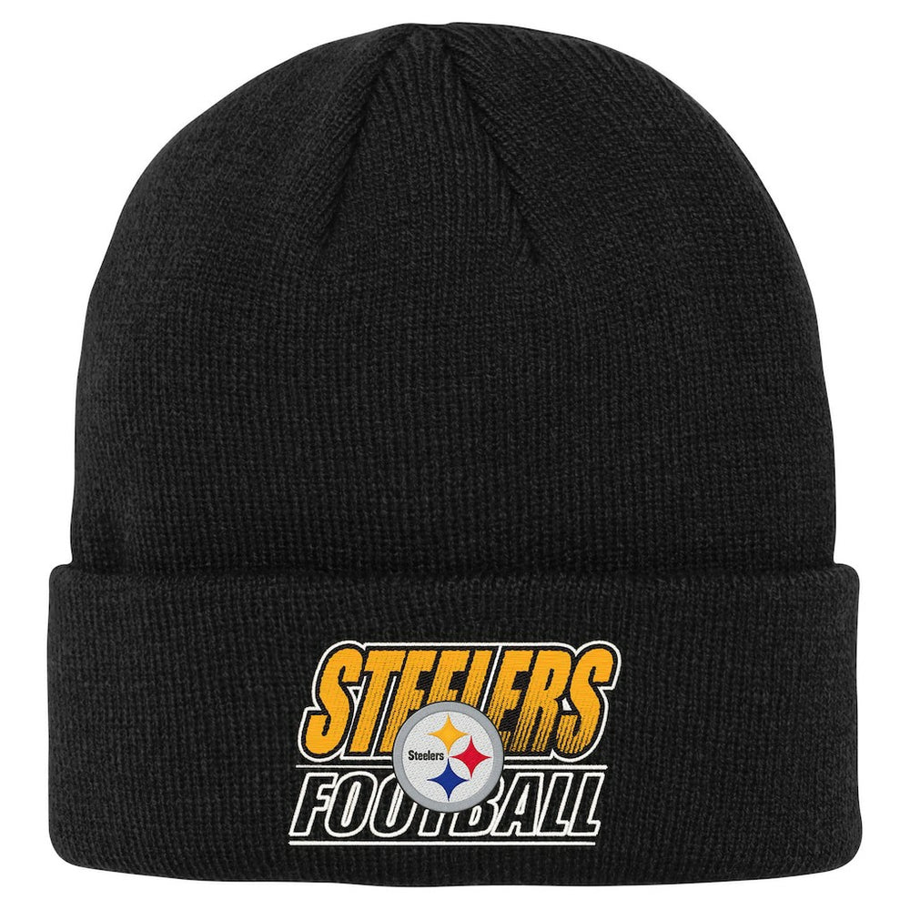 Pittsburgh Steelers Outerstuff Youth Team Gradient Cuffed Knit Hat Black | NFL