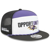 Baltimore Ravens New Era 2025 Inspire Change Split Panel 9FIFTY Snapback Hat White/Black | NFL