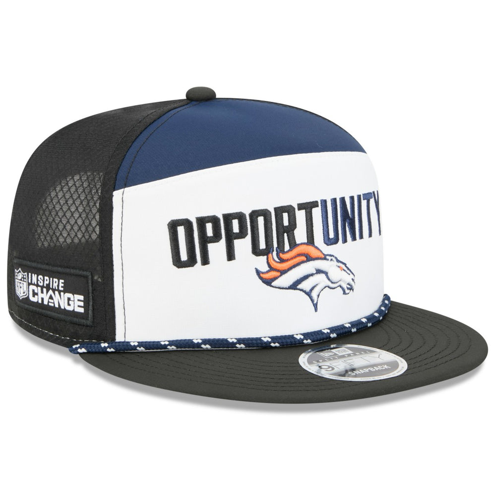 Denver Broncos New Era 2025 Inspire Change Split Panel 9FIFTY Snapback Hat White/Black | NFL