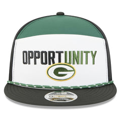 Green Bay Packers New Era 2025 Inspire Change Split Panel 9FIFTY Snapback Hat White/Black | NFL