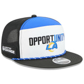 Los Angeles Rams New Era 2025 Inspire Change Split Panel 9FIFTY Snapback Hat White/Black | NFL