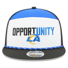 Los Angeles Rams New Era 2025 Inspire Change Split Panel 9FIFTY Snapback Hat White/Black | NFL