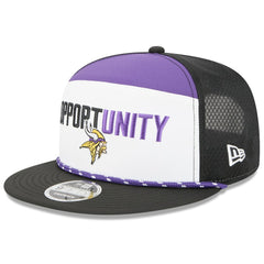 Minnesota Vikings New Era 2025 Inspire Change Split Panel 9FIFTY Snapback Hat White/Black | NFL