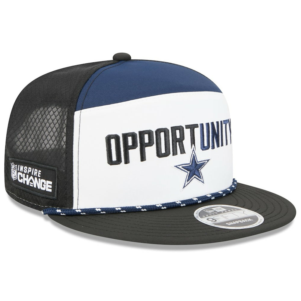 Dallas Cowboys New Era 2025 Inspire Change Split Panel 9FIFTY Snapback Hat White/Black | NFL