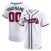 Atlanta Braves Nike Home Elite Sponsor Patch Custom Jersey - MLB
