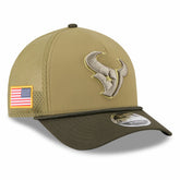 Houston Texans New Era Youth 2025 Salute to Service 9FORTY A-Frame Adjustable Hat Green/Dark Green | NFL