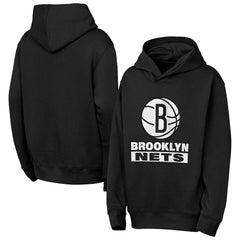 Brooklyn Nets Outerstuff Youth Back To The Basics Hoodie Black - NBA