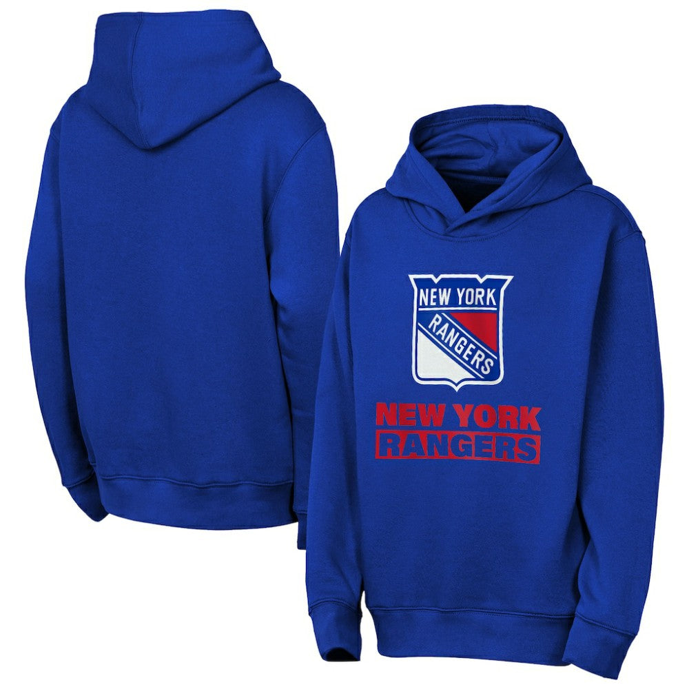 New York Rangers Outerstuff Youth Back to Basics Hoodie - Blue - NHL