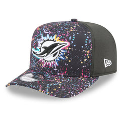 Miami Dolphins New Era 2025 NFL Crucial Catch A-Frame 9FIFTY Snapback Hat Black | NFL