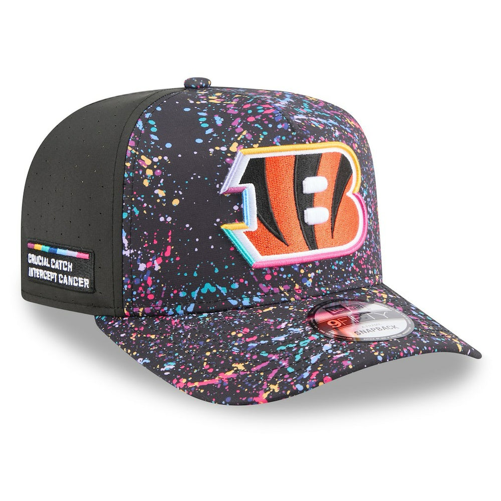 Cincinnati Bengals New Era 2025 NFL Crucial Catch A-Frame 9FIFTY Snapback Hat Black | NFL
