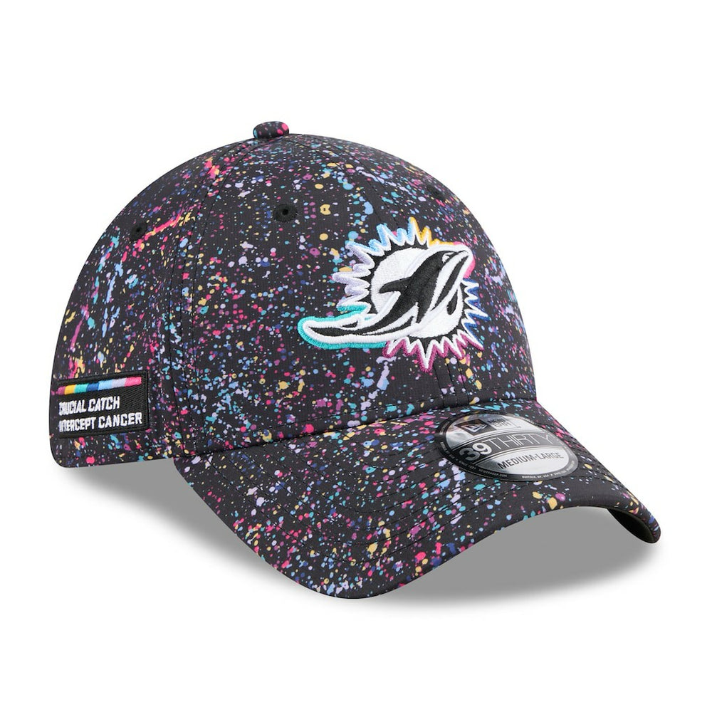 Miami Dolphins New Era 2025 NFL Crucial Catch 39THIRTY Flex Hat Black | NFL