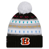 Cincinnati Bengals New Era Women's 2025 NFL Crucial Catch Cuffed Knit Hat with Pom Black | NFL