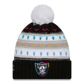 Las Vegas Raiders New Era Women's 2025 NFL Crucial Catch Cuffed Knit Hat with Pom Black | NFL