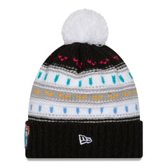 Las Vegas Raiders New Era Women's 2025 NFL Crucial Catch Cuffed Knit Hat with Pom Black | NFL