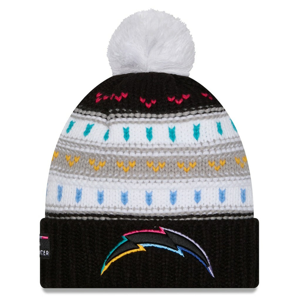 Los Angeles Chargers New Era Women's 2025 NFL Crucial Catch Cuffed Knit Hat with Pom Black | NFL