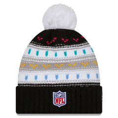 Los Angeles Chargers New Era Women's 2025 NFL Crucial Catch Cuffed Knit Hat with Pom Black | NFL