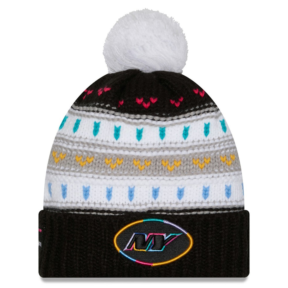 New York Jets New Era Women's 2025 NFL Crucial Catch Cuffed Knit Hat with Pom Black | NFL
