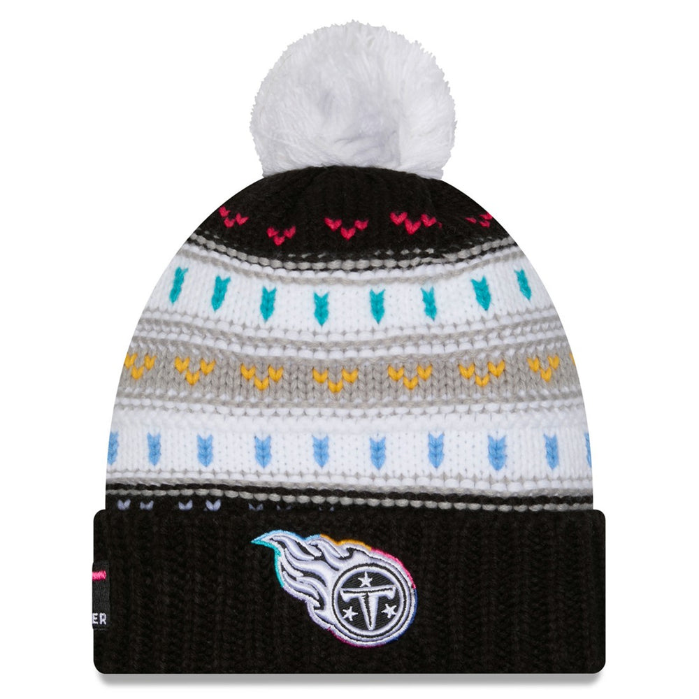Tennessee Titans New Era Women's 2025 NFL Crucial Catch Cuffed Knit Hat with Pom Black | NFL