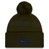 New York Jets New Era 2025 Rivalries Collection Sideline Cuffed Knit Hat with Pom Gotham Green | NFL