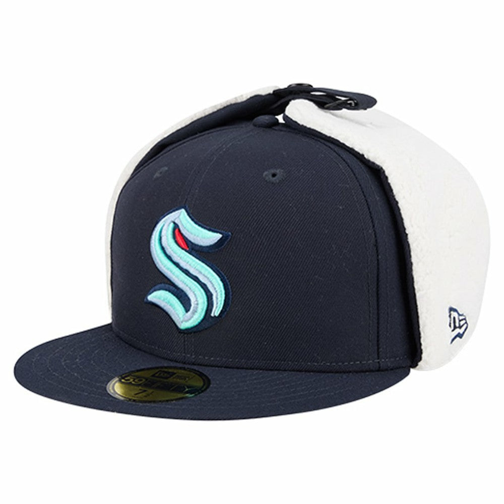 Seattle Kraken New Era Injection Dog Ear Classic Fitted Hat - Deep Sea Blue - NHL