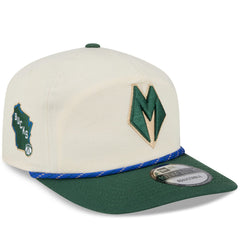 Milwaukee Bucks 2025/26 City Edition 19TWENTY Adjustable Hat Cream/Hunter Green - NBA