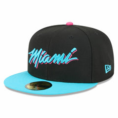 Miami Heat 2025/26 City Edition 59FIFTY Fitted Hat Black/Turquoise - NBA