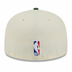 Milwaukee Bucks 2025/26 City Edition 59FIFTY Fitted Hat Cream/Hunter Green - NBA