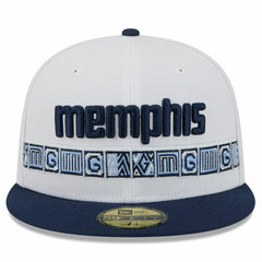 Memphis Grizzlies 2025/26 City Edition 59FIFTY Fitted Hat White/Navy - NBA