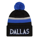 Dallas Mavericks 2025/26 City Edition Cuffed Knit Hat with Pom Black/Blue - NBA