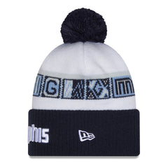 Memphis Grizzlies 2025/26 City Edition Cuffed Knit Hat with Pom Navy/White - NBA