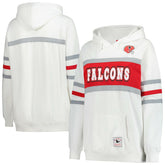 Atlanta Falcons Women's Plus Size Head Coach Throwback Pullover Hoodie White | Mitchell & Ness