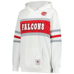 Atlanta Falcons Women's Plus Size Head Coach Throwback Pullover Hoodie White | Mitchell & Ness