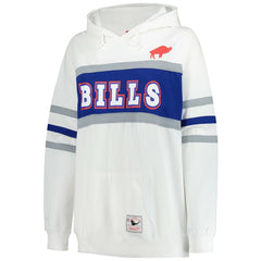 Buffalo Bills Women's Plus Size Head Coach Throwback Pullover Hoodie White | Mitchell & Ness