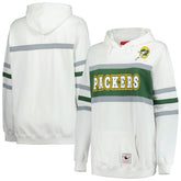 Green Bay Packers Women's Plus Size Head Coach Throwback Pullover Hoodie White | Mitchell & Ness